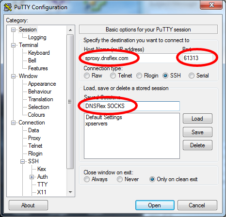 create ssh tunnel putty